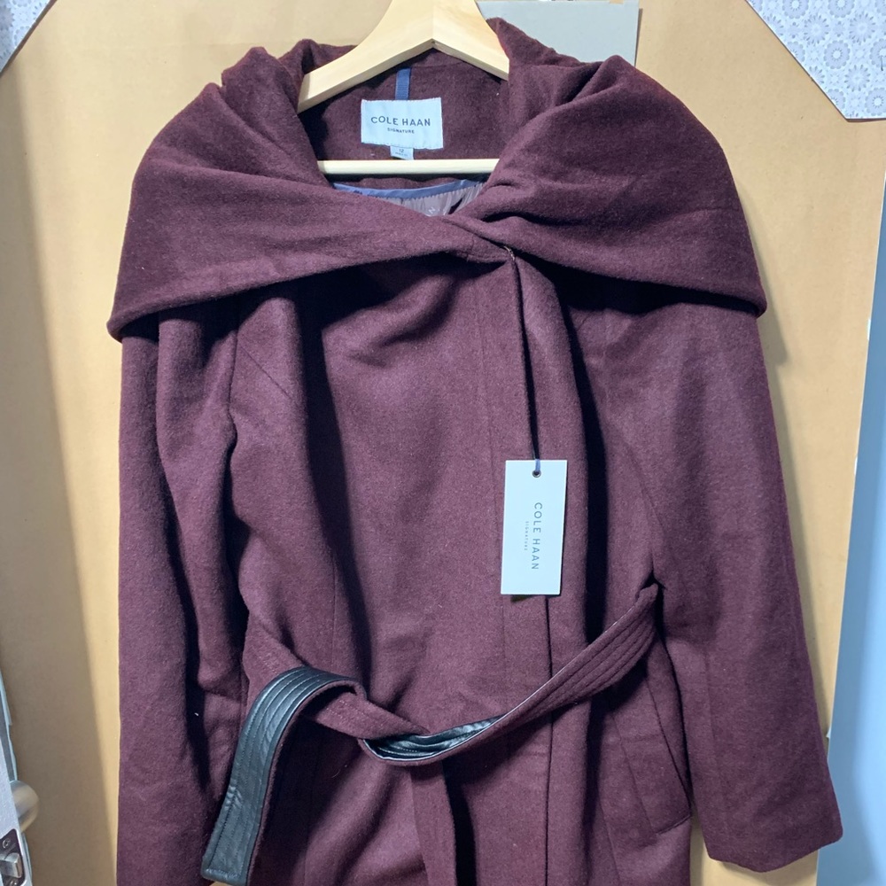 COLE HAAN belted coat size 12 New with Tag